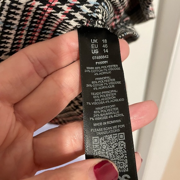 Brand New ASOS Plaid Mini Dress - Size 14 - Picture 7 of 7
